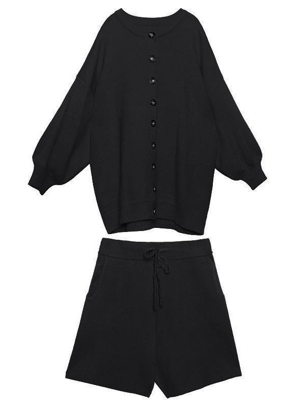 フェミニン系 ファッション 大きいサイズ 細見え ワイドパンツ+ニットコート オレンジ 2点セット