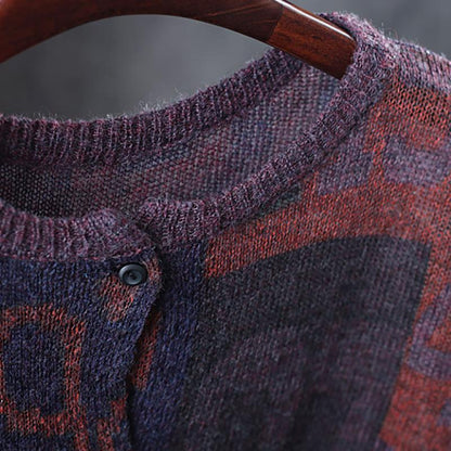 コンフォート ニットワンピース レディース プリントデザイン スリット プリーツ入り 春 マキシ丈