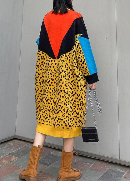 通勤用 イエロー ニットワンピース（セーターワンピ） デザインパッチワーク ヒップスター 春物